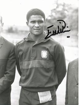Eusebio † 2014   Benfica Lissabon + Portugal WM 1966   Fußball Autogramm 16 x 21 cm Foto original signiert 