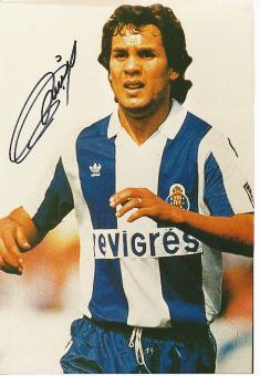 Rabah Madjer  FC Porto  Fußball Autogramm 30 x 20 cm Foto original signiert 