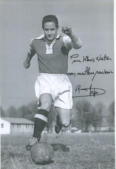 Raymond Kopa † 2017  Frankreich WM 1958  Fußball Autogramm 30 x 20 cm Foto original signiert 