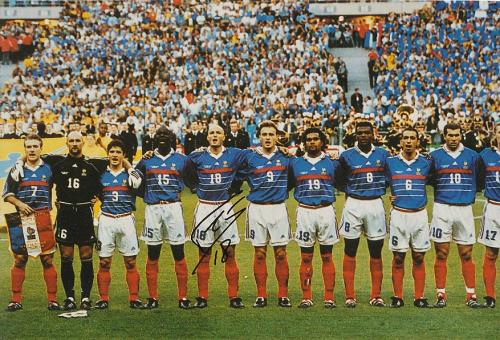 Frank Leboeuf  Frankreich  Weltmeister WM 1998  Fußball Autogramm 30 x 20 cm Foto original signiert 