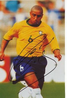 Roberto Carlos  Brasilien Weltmeister WM 2002  Fußball Autogramm 30 x 20 cm Foto original signiert 