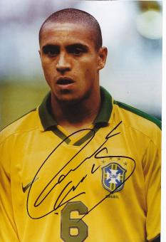 Roberto Carlos  Brasilien Weltmeister WM 2002  Fußball Autogramm 30 x 20 cm Foto original signiert 