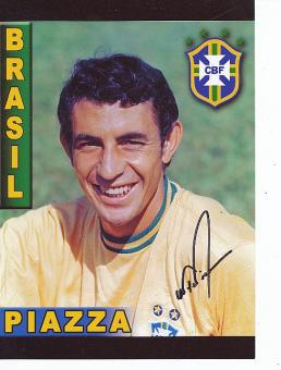 Wilson Piazza Brasilien Weltmeister WM 1970  Fußball Autogramm 21 x 15 cm Foto original signiert 