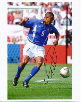 Gilberto Silva  Brasilien Weltmeister WM 2002  Fußball Autogramm 20 x 25 cm Foto original signiert 