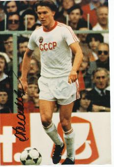 Oleg Blochin Rußland WM 1986   Fußball Autogramm 30 x 20 cm Foto original signiert 