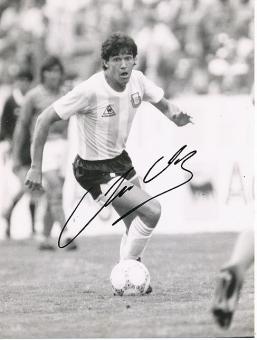 Jorge Burruchaga  Argentinien Weltmeister WM 1986  Fußball  Autogramm 16 x 21 cm Foto  original signiert 
