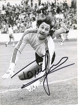 Jan Tomaszewski  Polen WM 1974  Fußball Autogramm 21 x 16 cm Foto original signiert 