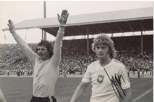Jerzy Gorgon  Polen WM 1974  Fußball Autogramm 22 x 15 cm Foto original signiert 
