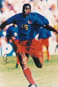 Faustino Asprilla  Kolumbien WM 1994  30 x 20 cm Fußball Autogramm Foto original signiert 