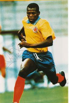 Faustino Asprilla  Kolumbien WM 1994  30 x 20 cm Fußball Autogramm Foto original signiert 