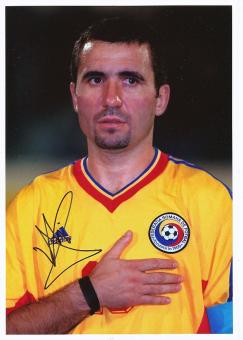 Gheorghe Hagi  Rumänien WM 1994 Fußball Autogramm 30 x 21 cm Foto original signiert 