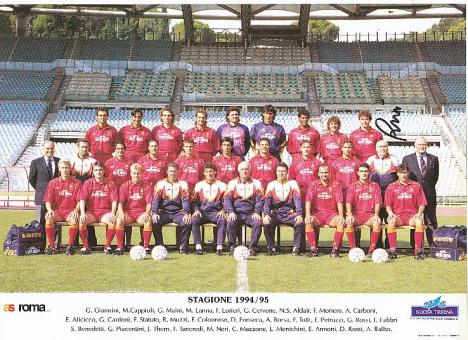 AS Rom ?   1994/95 Fußball 25 x 18 cm Autogrammkarte  original signiert 