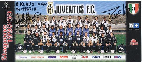 Juventus Turin  Alessandro Del Piero  1998/99  Fußball 22 x 10 cm Autogrammkarte original signiert 