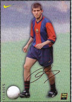 Albert Celades  FC Barcelona  Fußball 30 x 21 cm Autogrammkarte original signiert 
