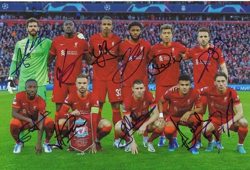 FC Liverpool   Mannschaftsfoto Fußball original signiert 