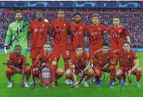 FC Liverpool   Mannschaftsfoto Fußball original signiert 