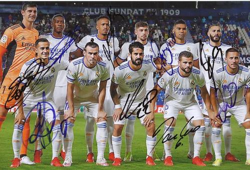 Real Madrid   Mannschaftsfoto Fußball original signiert 