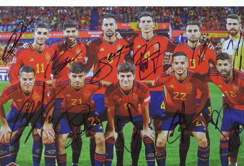 Spanien   Mannschaftsfoto Fußball original signiert 