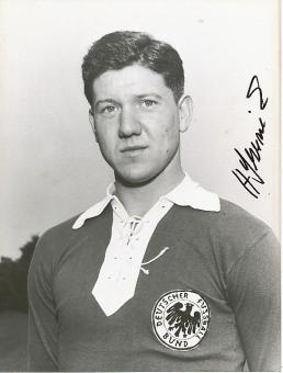 Horst Szymaniak † 2009 DFB WM 1958   Fußball Autogramm 22 x 16 cm Foto original signiert 