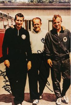 Helmut Rahn † 2003  DFB Weltmeister WM 1954  &  Uwe Seeler † 2022  Fußball Autogramm 30 x 20 cm Foto original signiert 