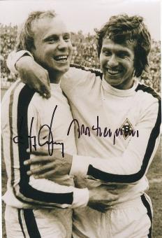 Hans Jürgen Wittkamp & Jupp Heynckes  Borussia Mönchengladbach  Fußball Autogramm 30 x 20 cm Foto original signiert 