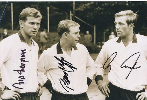 Günter Netzer & Jupp Heynckes & Bernd Rupp  Borussia Mönchengladbach  Fußball Autogramm 30 x 20 cm Foto original signiert 