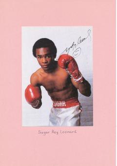 Sugar Ray Leonard  USA Weltmeister   Boxen  Autogrammkarte  original signiert 