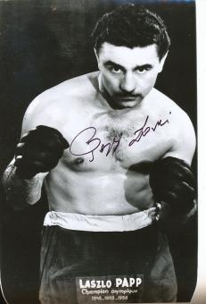 Laszlo Papp † 2003 Ungarn 3 x Olympiasieger   Boxen  Autogramm 30 x 20 cm Foto original signiert 