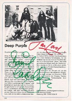 Deep Purple   Ian Gillan & Jon Lord & David Coverdale  Musik  Autogramm Bild original signiert 