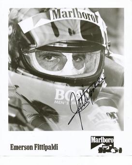 Emerson Fittipaldi Brasilien Weltmeister  Formel 1  Auto Motorsport  Autogramm 20 x 25 cm Foto original signiert 
