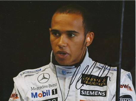 Lewis Hamilton Mercedes  Weltmeister  Formel 1  Auto Motorsport  Autogramm 27 x 20 cm Foto  original signiert 