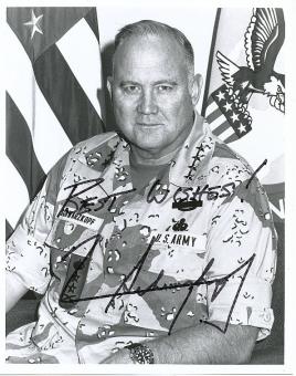 Norman Schwarzkopf junior † 2012 USA General Golf Krieg Militär  Autogramm 26 x 20 cm Foto original signiert 