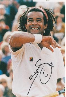 Yannick Noah  Frankreich  Tennis Autogramm 30 x 20 cm Foto original signiert 