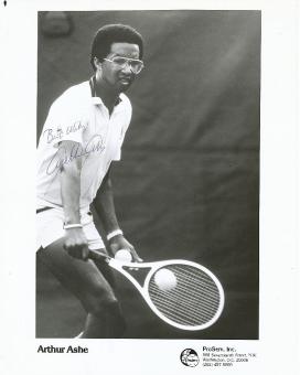 Arthur Ashe † 1993 USA  Tennis Autogramm 25 x 20 cm Foto original signiert 