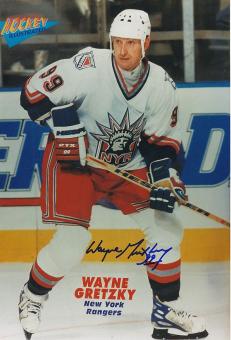 Wayne Gretzky  New York Rangers   Eishockey 20 x 30 cm Foto  original signiert 