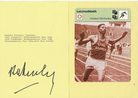 Herbert McKenley † 2007  USA  Leichtathletik  Autogramm Karte original signiert 