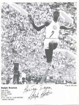 Ralph Boston † 2023  USA  Leichtathletik  30 x 20 cm Autogrammkarte original signiert 