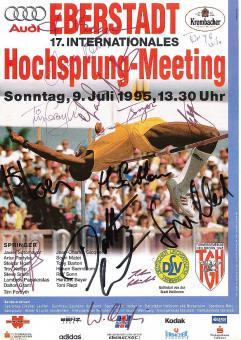 Hochsprung Eberstadt Flyer 1995  fast komplett signiert Leichtathletik  Autogramm Bild original signiert 