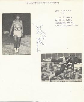 John Thomas † 2013 USA  Leichtathletik Autogramm Blatt original signiert 