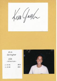 Kim Gallagher † 2002 USA 2.OS Olympia 1984   Leichtathletik  Autogramm Karte original signiert 