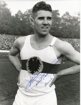 Heinz Fütterer † 2019  Leichtathletik  Autogramm 17 x 21 cm Foto  original signiert 