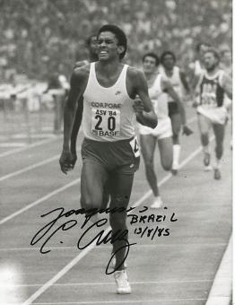 Joaquim Cruz Brasilien  Leichtathletik  Autogramm 17 x 21 cm Foto  original signiert 
