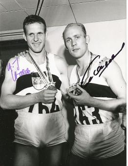 Hans Joachim Walde † 2013 & Willi Holdorf † 2020   Leichtathletik  Autogramm 17 x 21 cm Foto  original signiert 