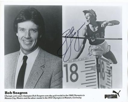 Bob Seagren  USA  Leichtathletik  Autogramm 25 x 20 cm Foto  original signiert 