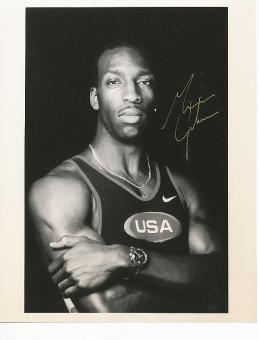 Michael Johnson USA  Leichtathletik  Autogramm 26 x 20 cm Foto  original signiert 