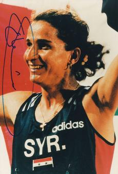 Ghada Shouaa Syrien  Leichtathletik  Autogramm 30 x 20 cm Foto  original signiert 
