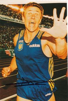 Sergej Bubka Ukraine  Leichtathletik  Autogramm 30 x 20 cm Foto  original signiert 