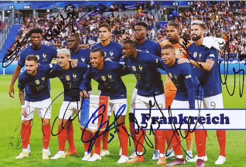 Frankreich  Mannschaftsfoto Fußball original signiert 