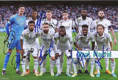 Real Madrid  Mannschaftsfoto Fußball original signiert 