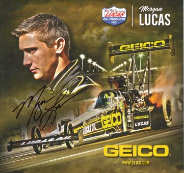 Morgan Lucas  Dragster  Auto Motorsport Autogrammkarte original signiert 